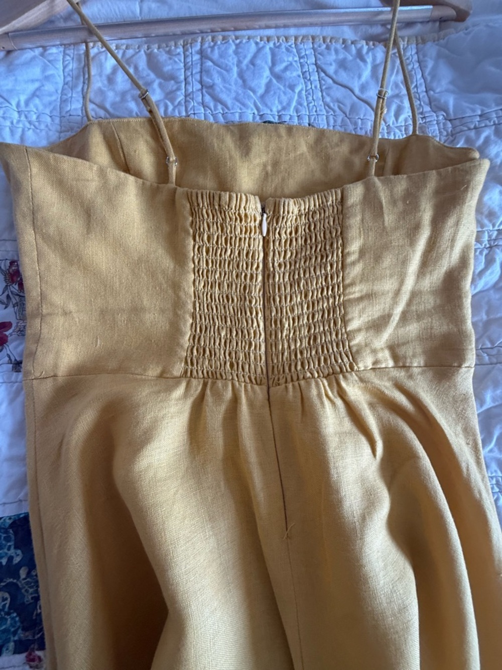 Reformation Monette Linen Dress Yellow - Size 6 - Picture 7 of 7